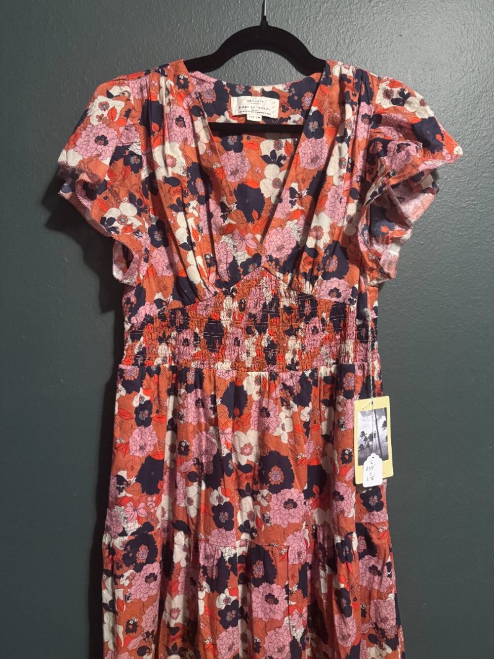 Birds of Paradis by Trovata "Naomi" Smocked Midi Dress - Picture 4 of 4